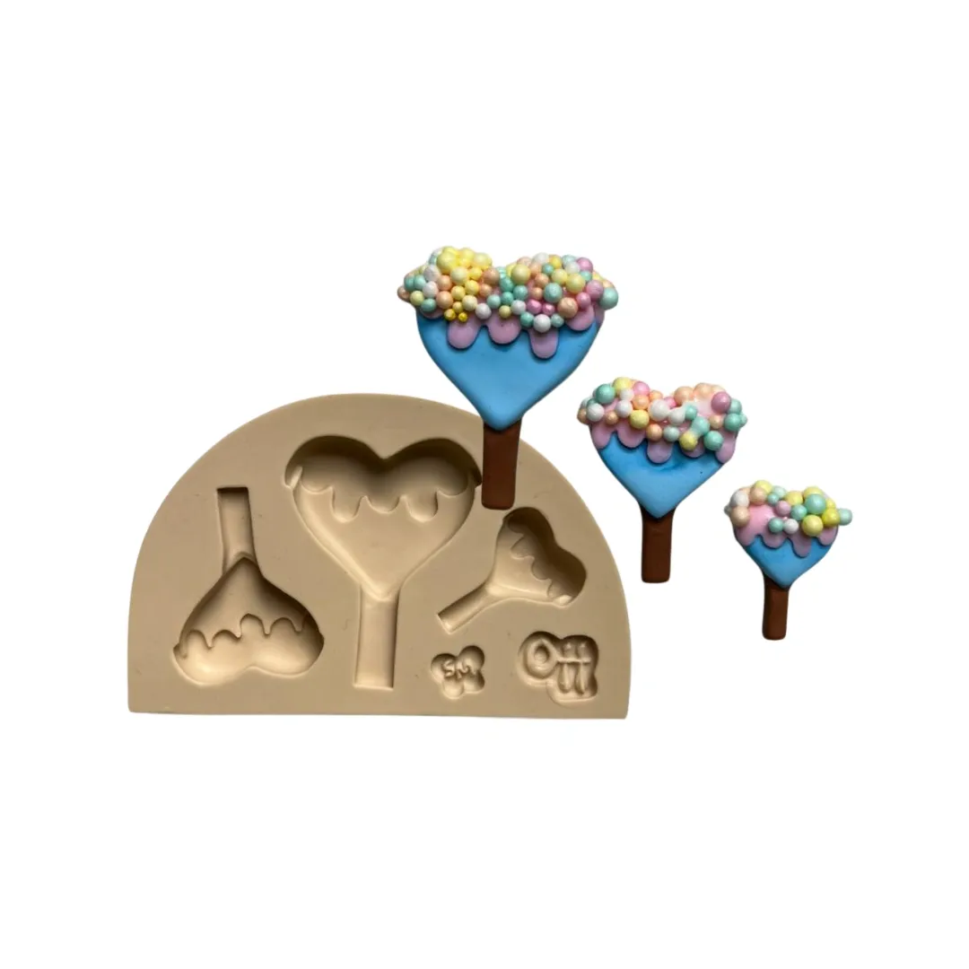Molde de Silicone Trio Picolé do Amor  - Cód 2093
