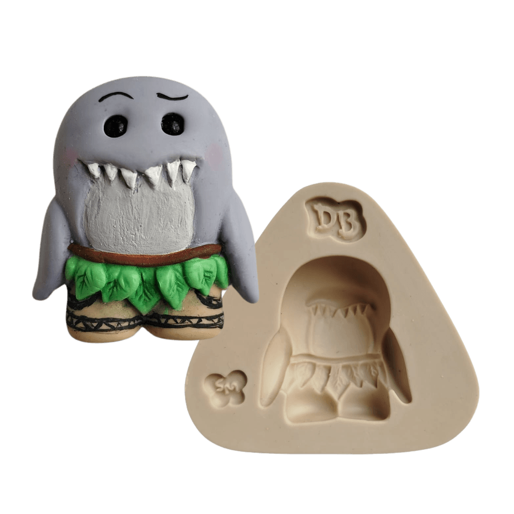 Molde de Silicone Tubarão Guerreiro - Cód 1691