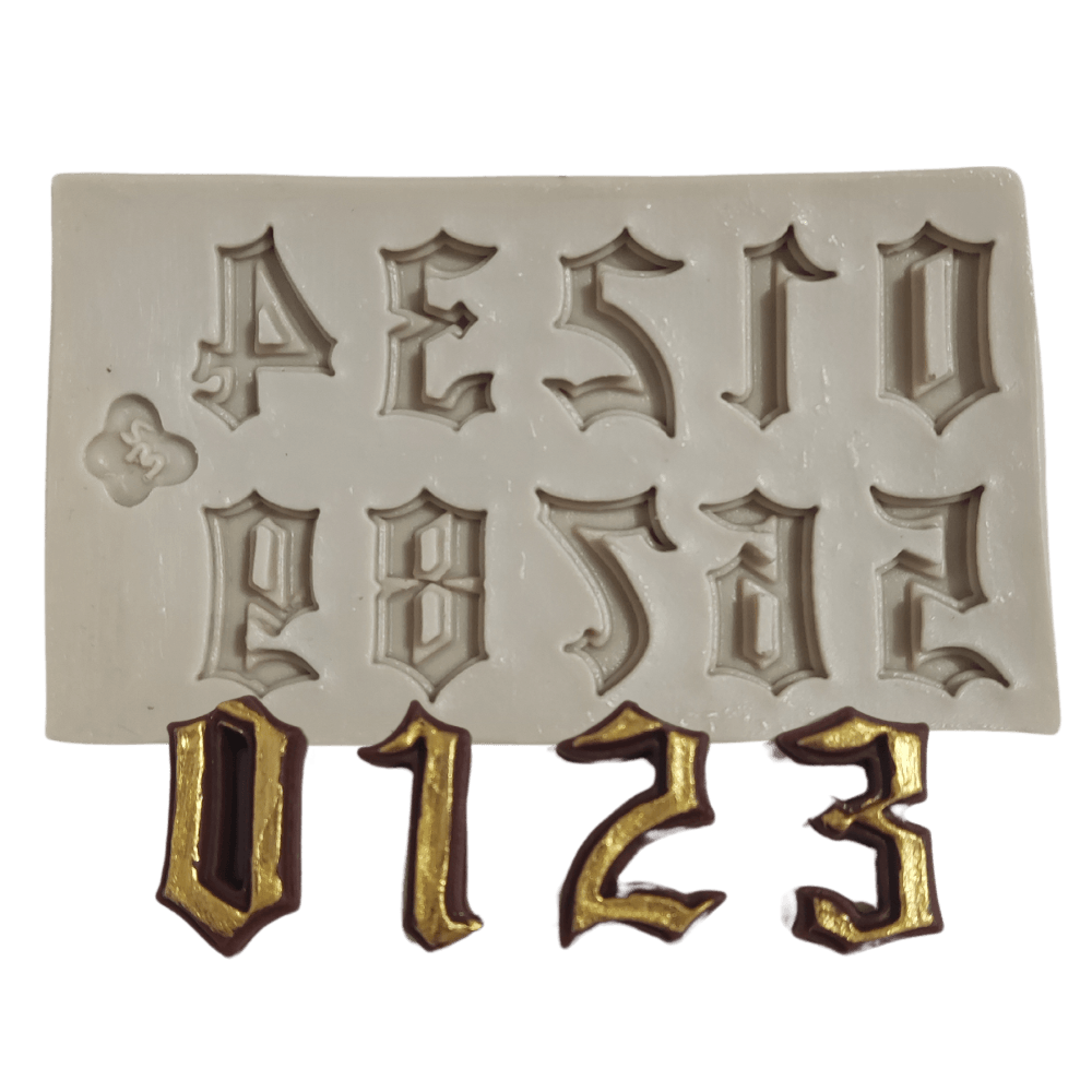 Molde de silicone Números medieval - P  - cod 291