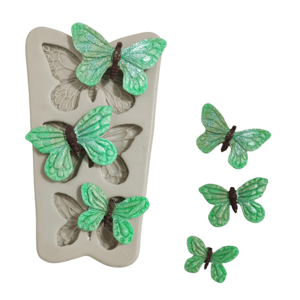 Molde de silicone Trio de borboletas - cod 288