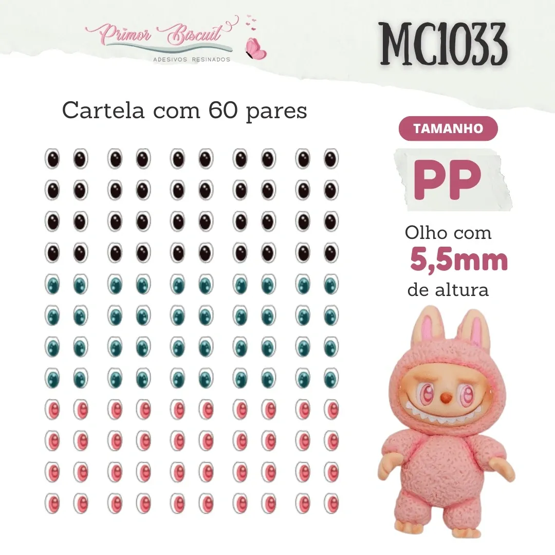 Olho Adesivo Resinado MC1033 - Tam PP