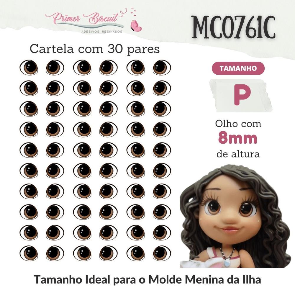Olho Resinado MC0761C Castanho Claro Tamanho P - 8mm