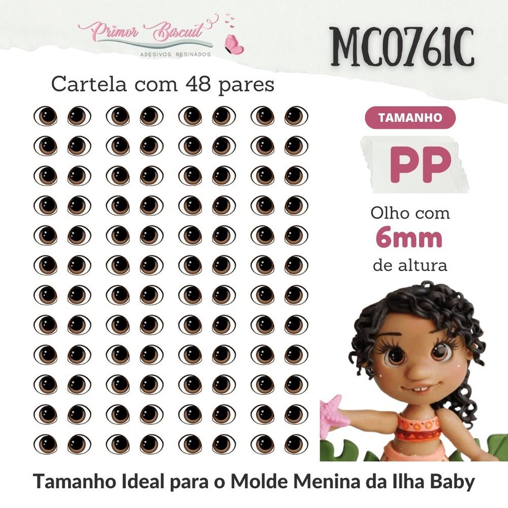 Olho Resinado MC0761C Castanho Claro Tamanho PP - 6mm