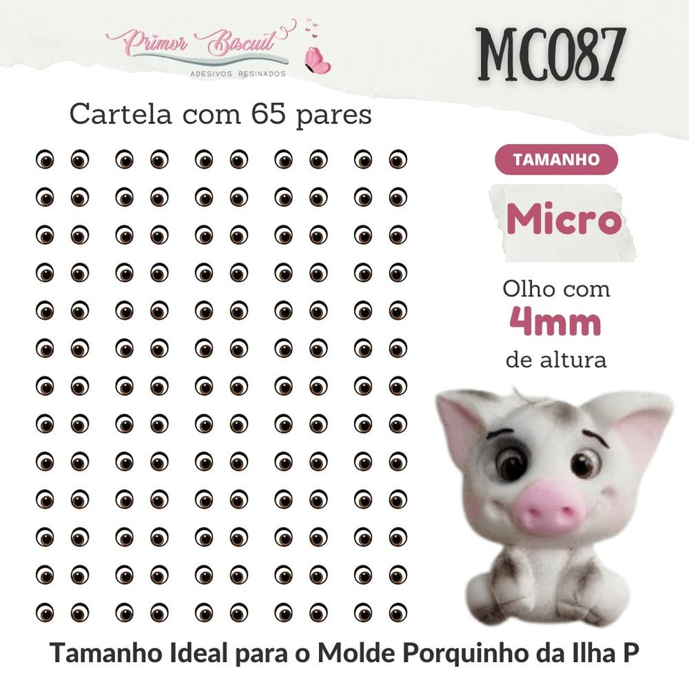 Olhos Resinados MC087 - Porquinho tamanho Micro