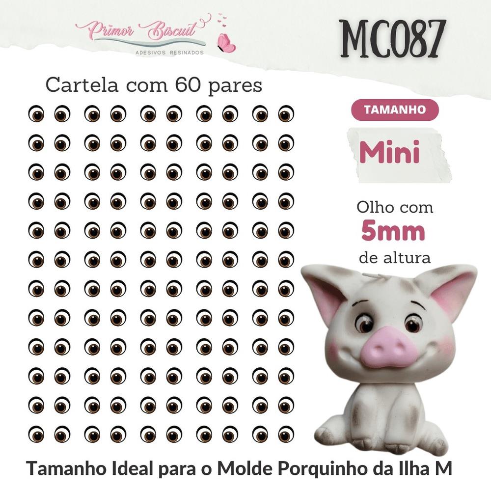 Olhos Resinados MC087 - Porquinho Tamanho Mini