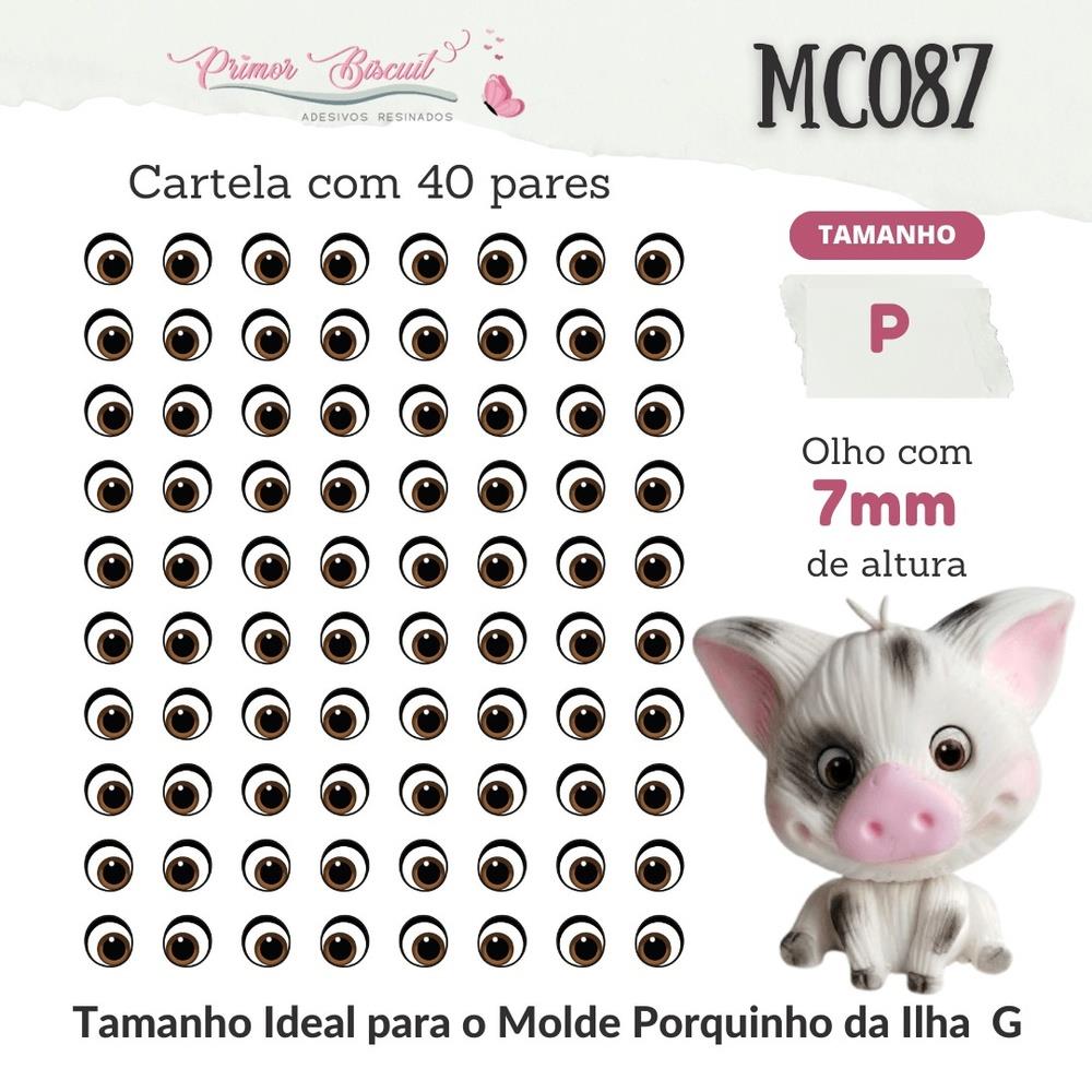 Olhos Resinados MC087 - Porquinho Tamanho P