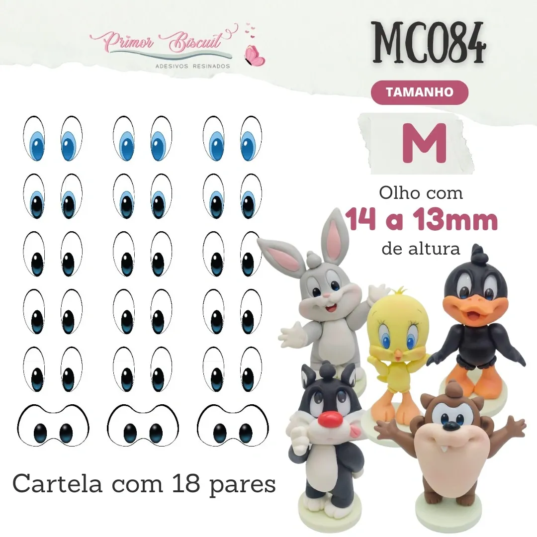 Olhos Adesivos  Resinados MC084 Tam M