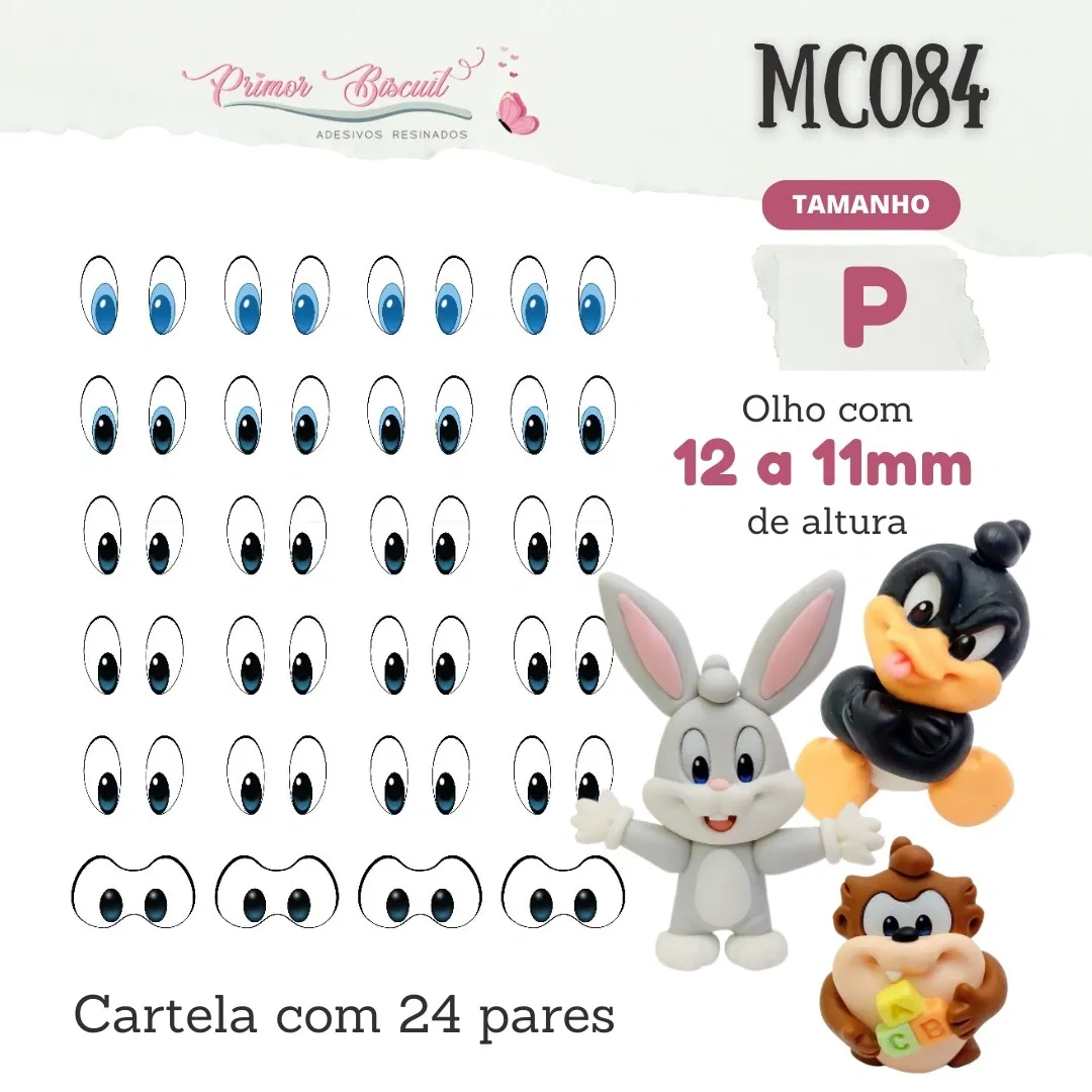 Olhos Adesivos  Resinados MC084 Tam P