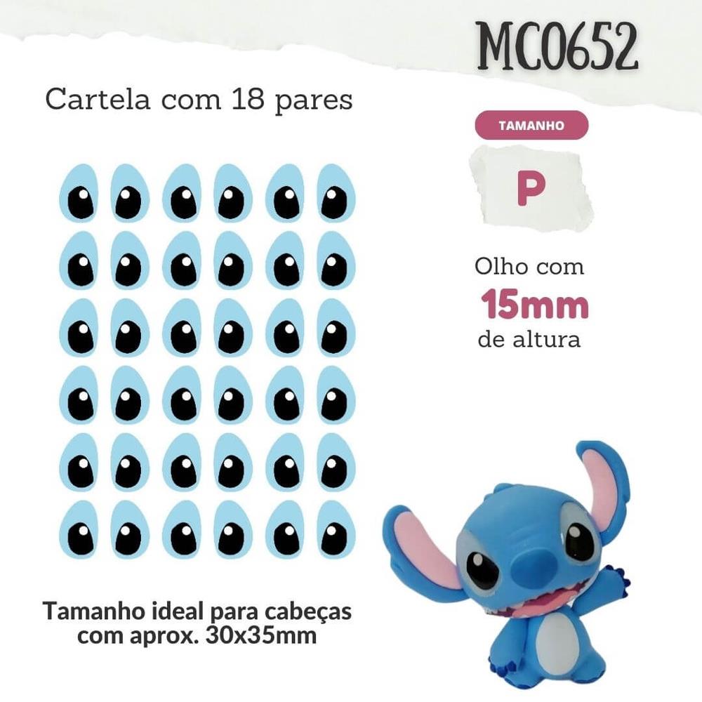Olhos Resinados - Olhos stitch - 15mm