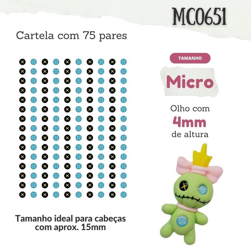 Olhos Resinados - Olhos xepa - 4 mm