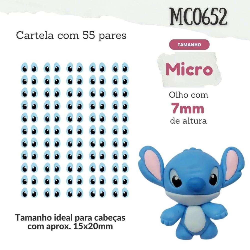 Olhos Resinados - Olhos stitch - 7mm