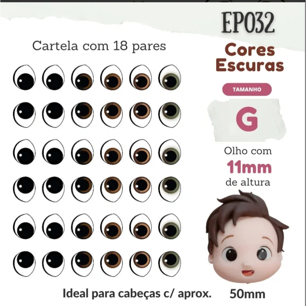 Olhos Resinados - EP032 G 11mm