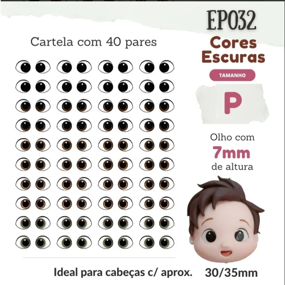 Olhos Resinados - EP032 P 7mm