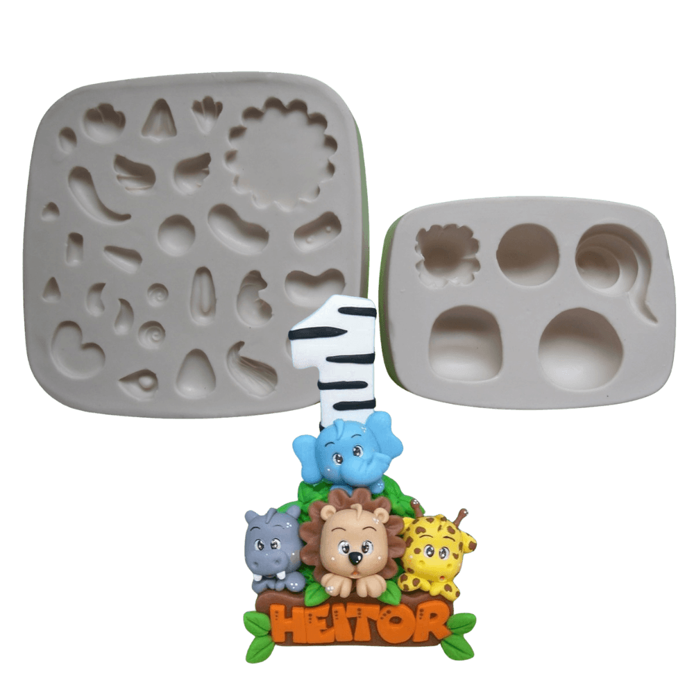 Molde de silicone Reino animal mini cód 215