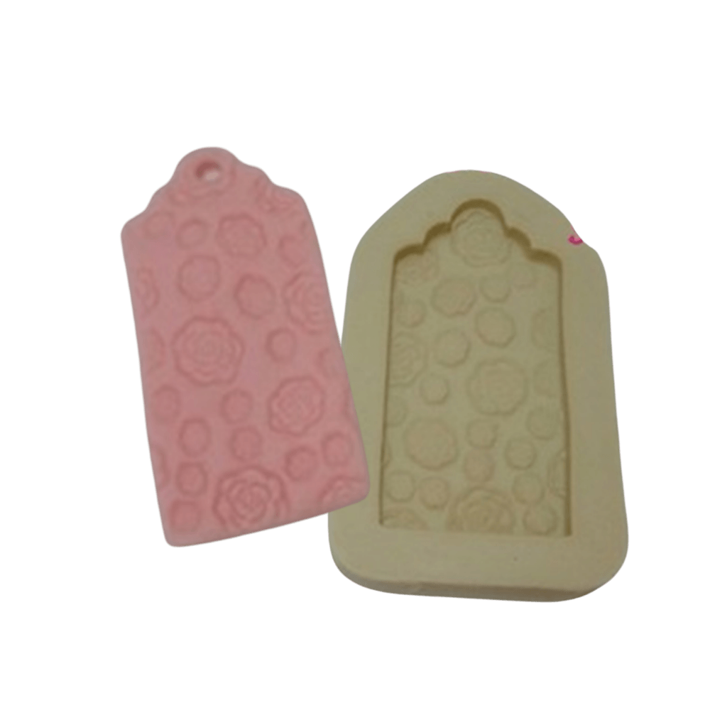 Molde de Silicone Tag Rosas - cód 354