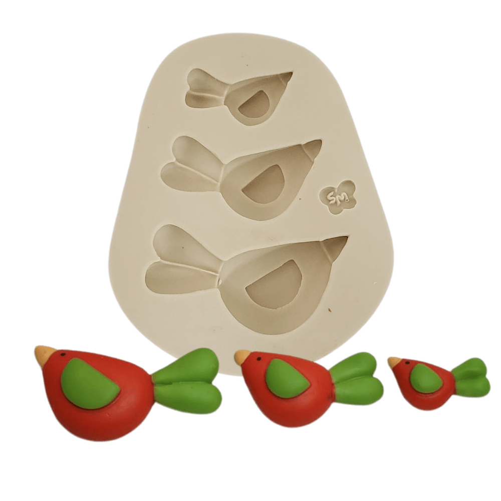 Molde de Silicone Trio de Pássaros Country - cód 1588