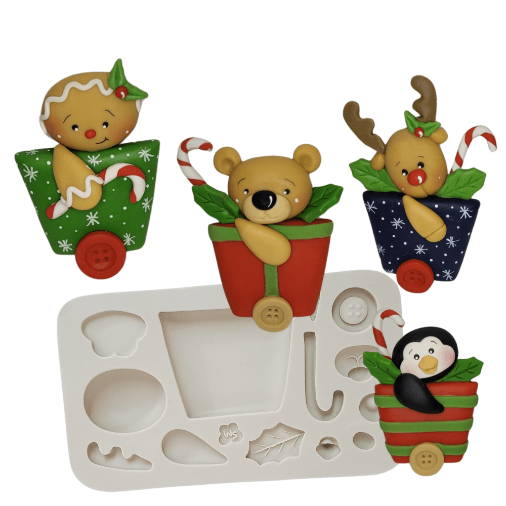 Molde de Silicone Vagãozinho Natalino - Cód 1605