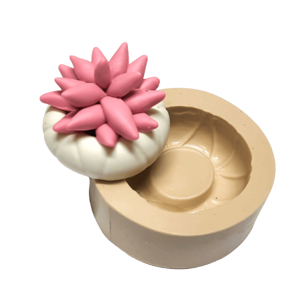 Molde de Silicone Vasinho Redondo 3D Geométrico - Cód 772