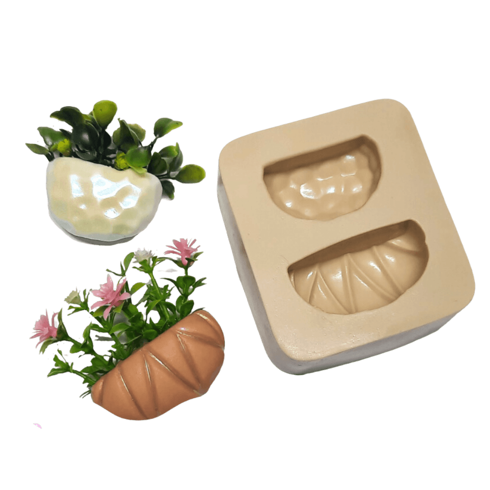 Molde de Silicone Vasinhos de parede Texturizado P Modelo 2 - Cód 769