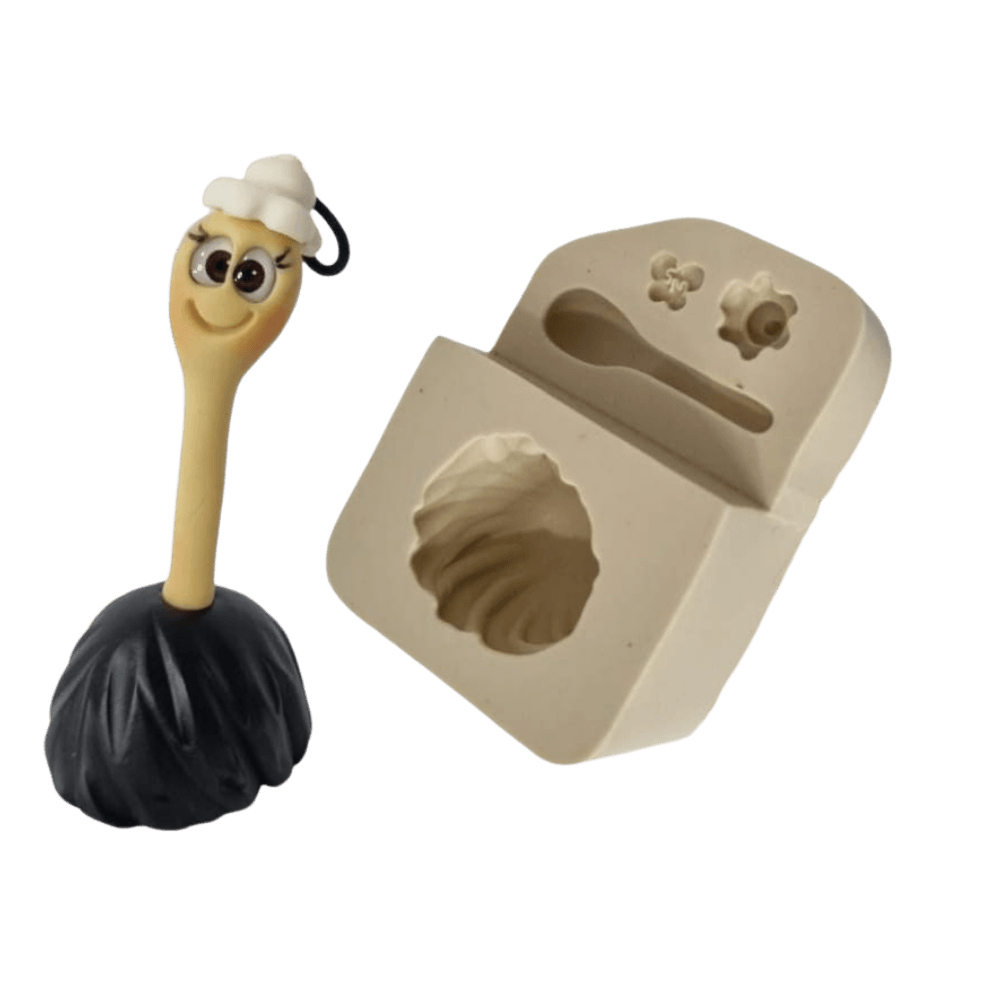 Molde de Silicone Vassoura Encantada Luxo Paixão - Cód 1176