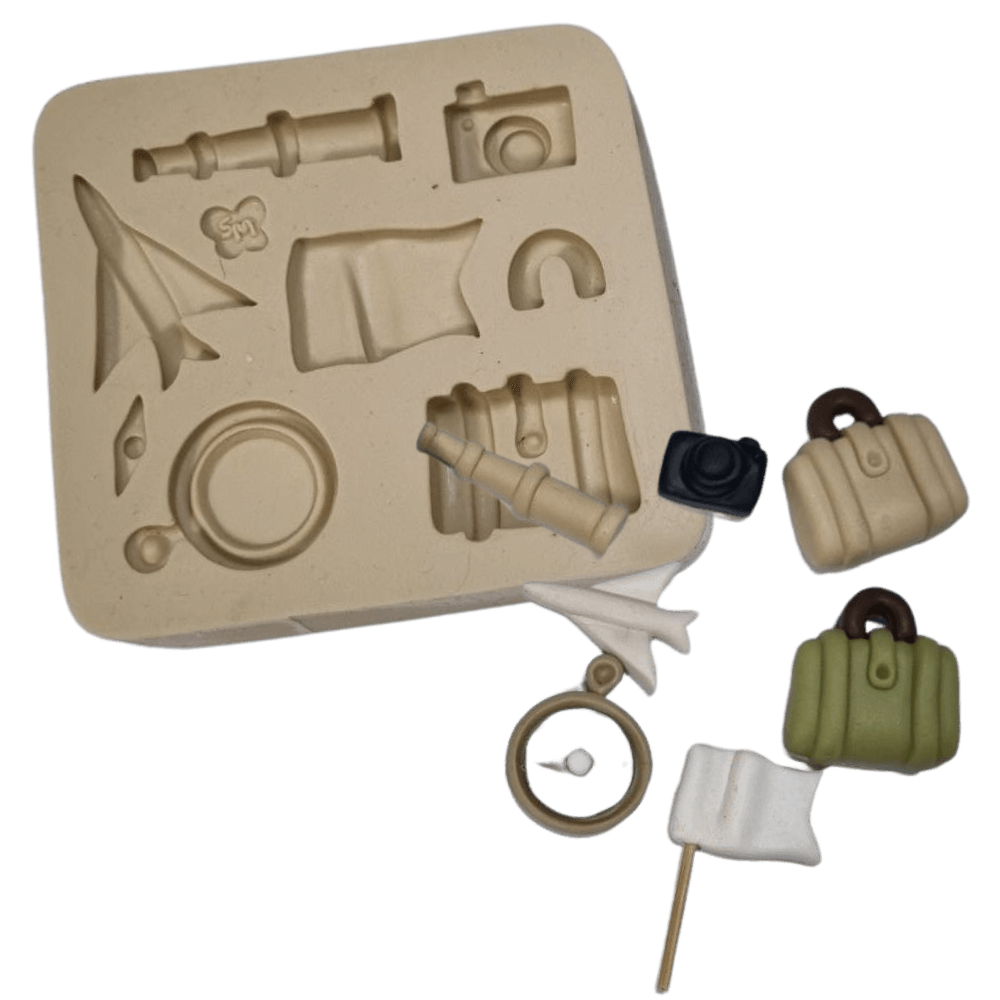Molde de Silicone Volta ao Mundo Kit Viagem Paixão - Cód 1203