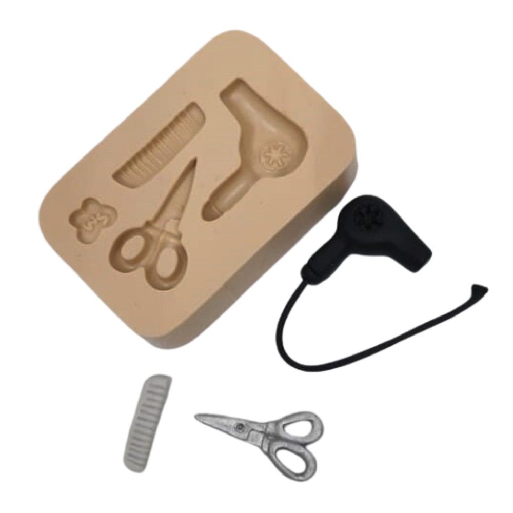 Molde de Silicone Profissões - Cabeleireiro - Cód 730