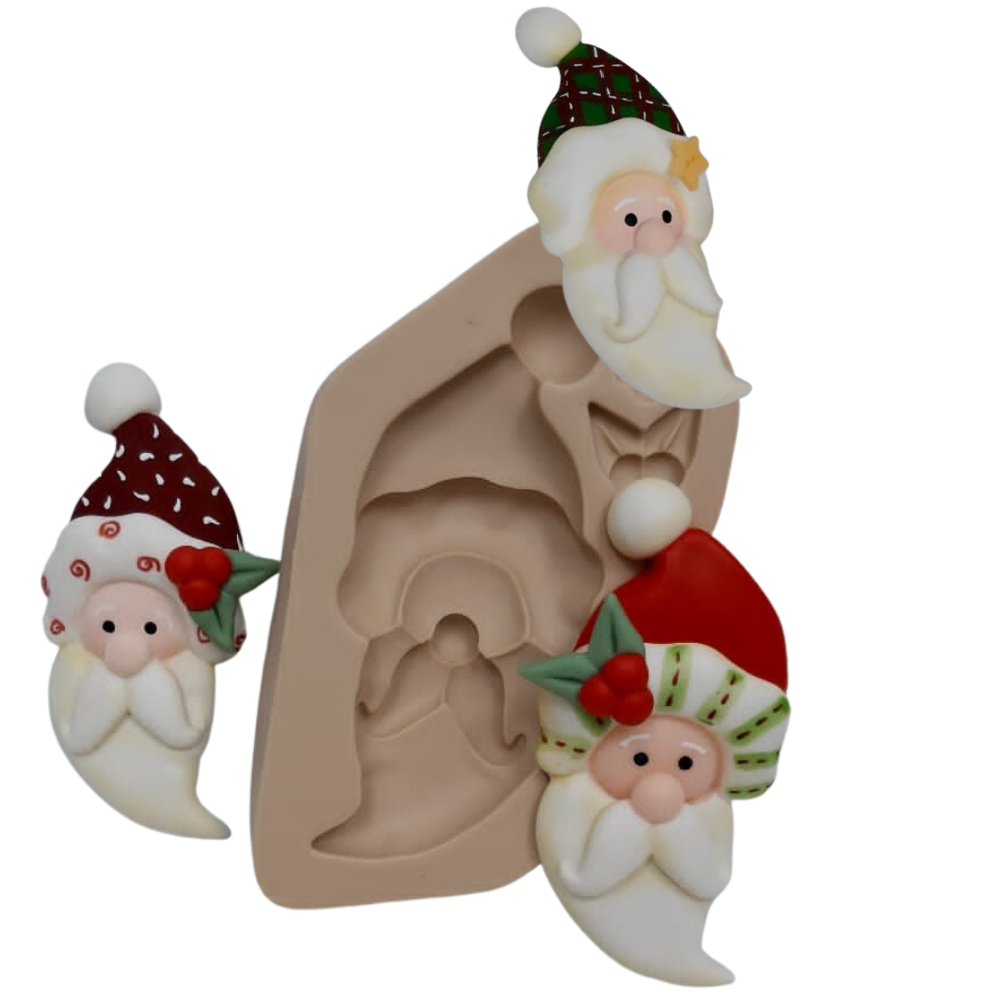 Molde de Silicone Rosto Noel Country - Cód 928