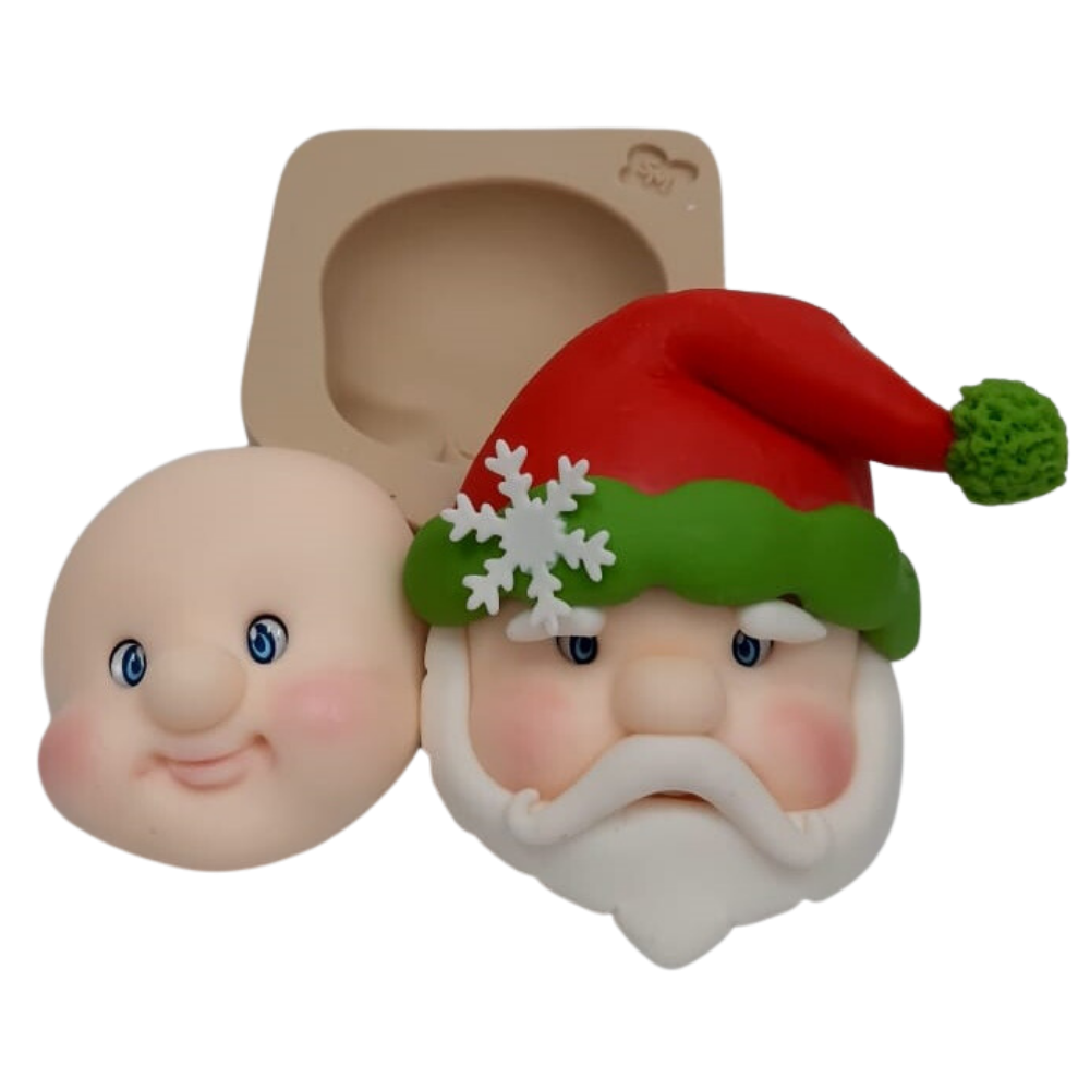 Molde de Silicone Rosto Noel Fofo - Cód 943