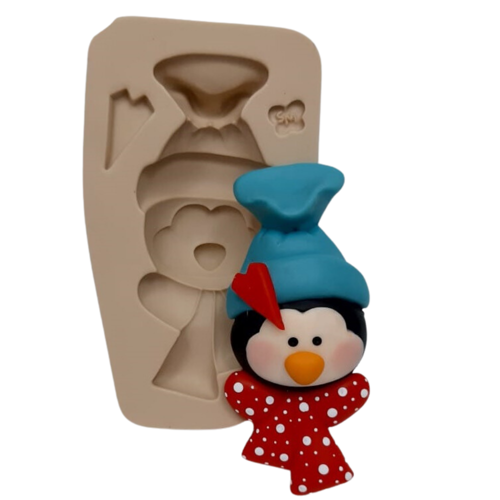 Molde de Silicone Rosto Pinguim Country - Cód 940