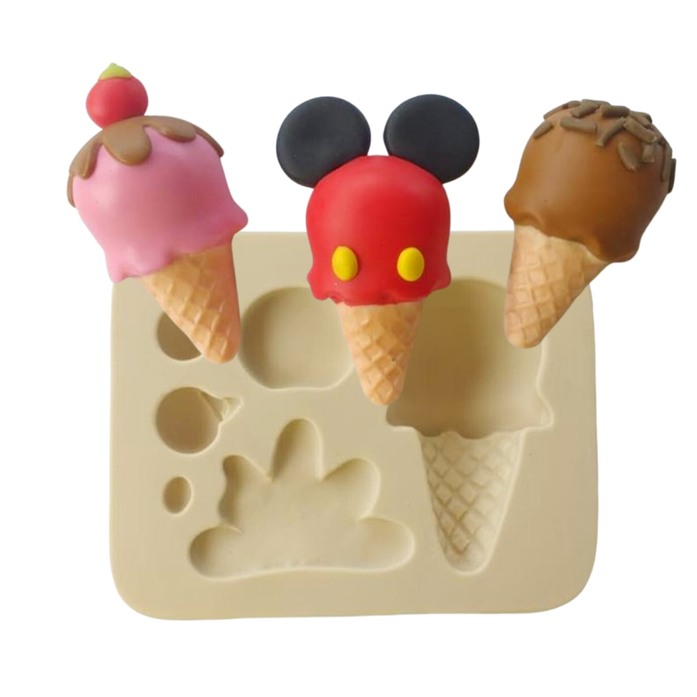 Molde de Silicone Sorvete de Casquinha - Cód 506