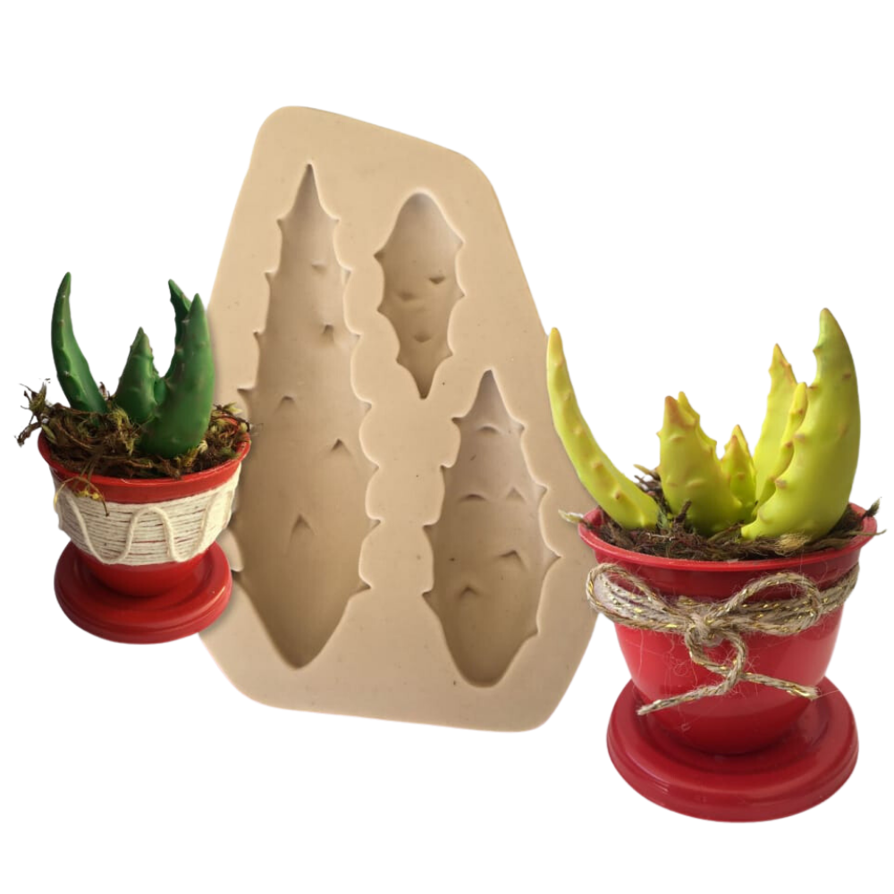 Molde de Silicone Suculenta com Espinhos - Cód 1346