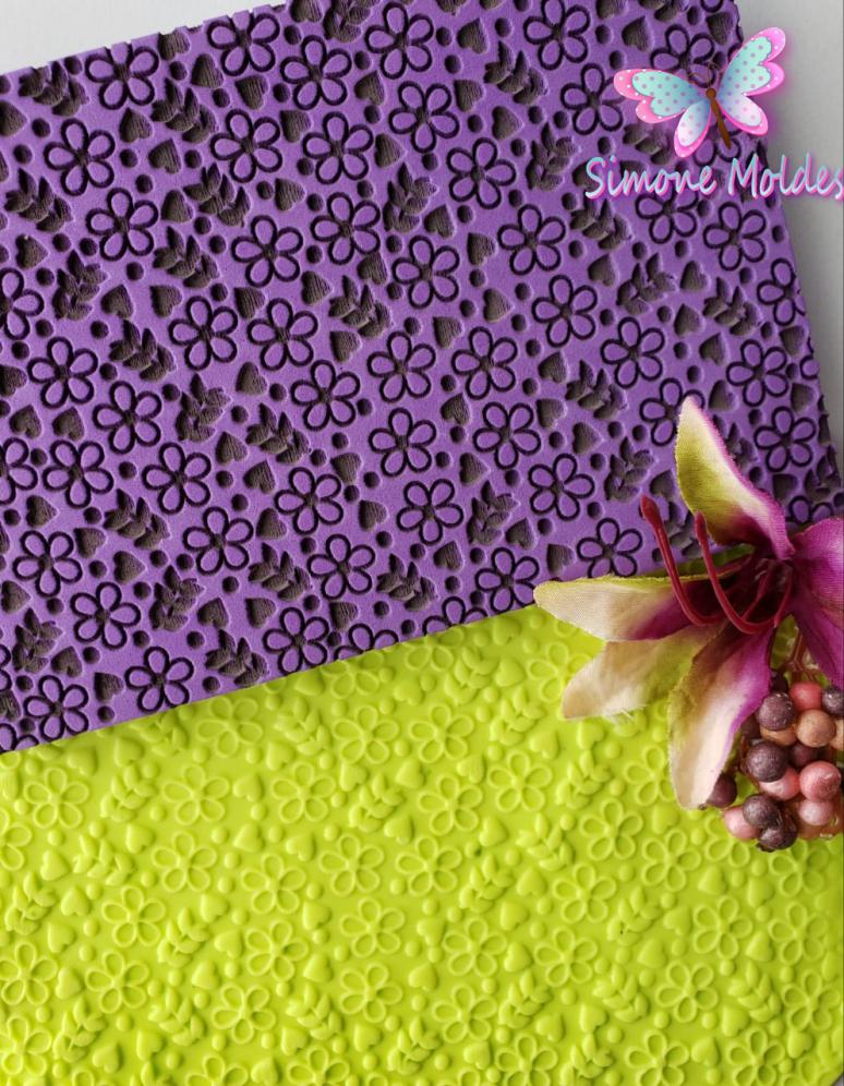 Textura 63 Margarida E Folhagem Texturas Simone Moldes