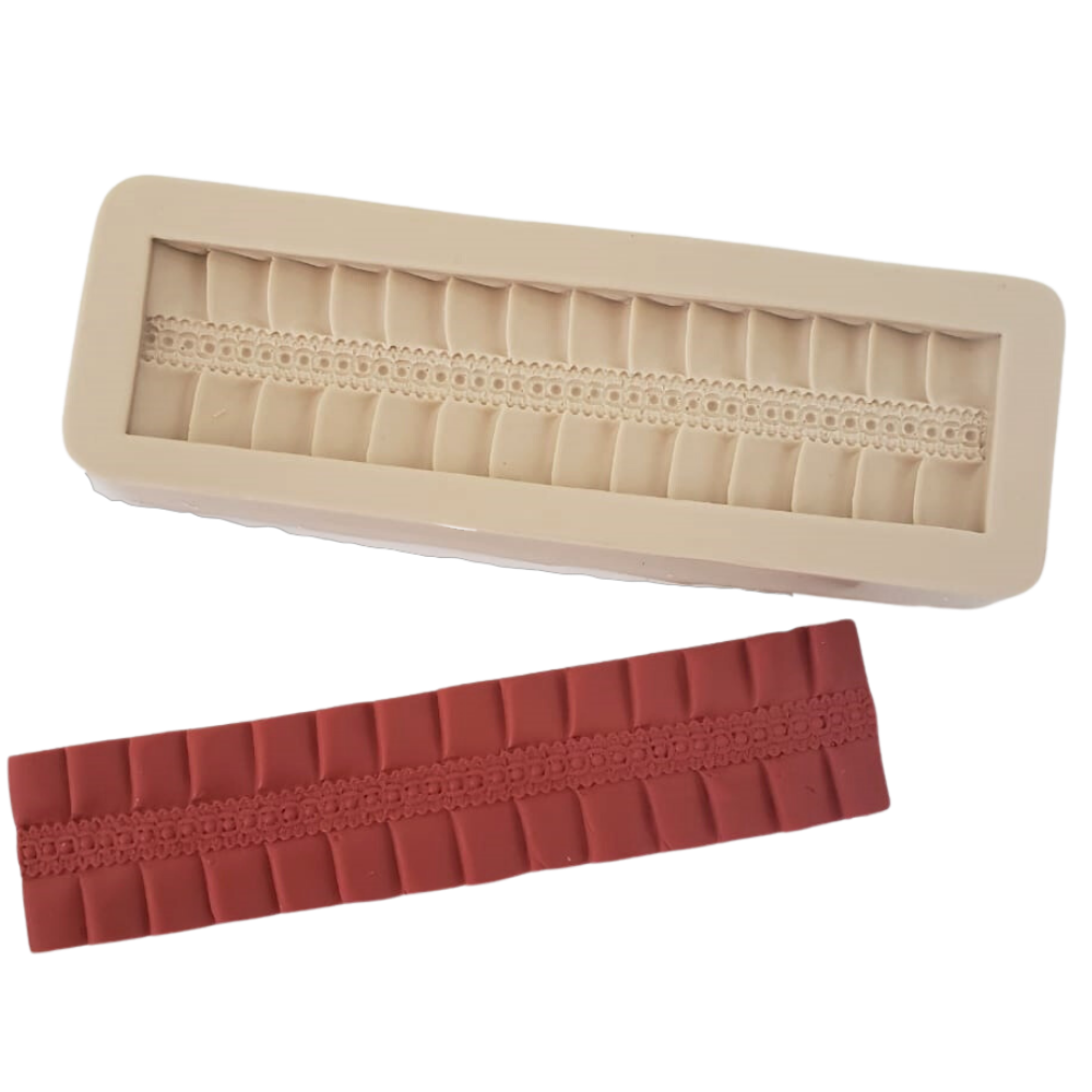 Molde de Silicone Tira de babados