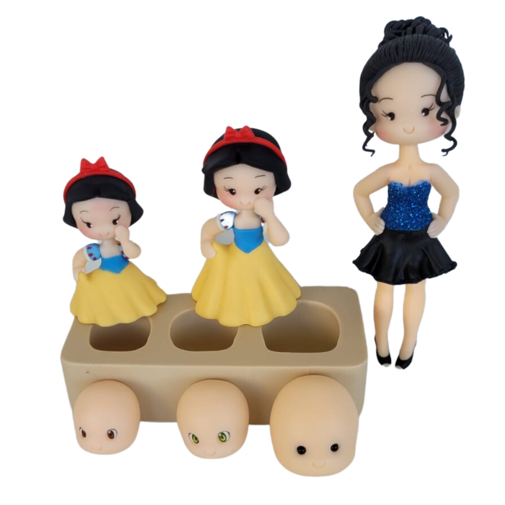 Molde de Silicone Trio de Cabeças - Cód 1092