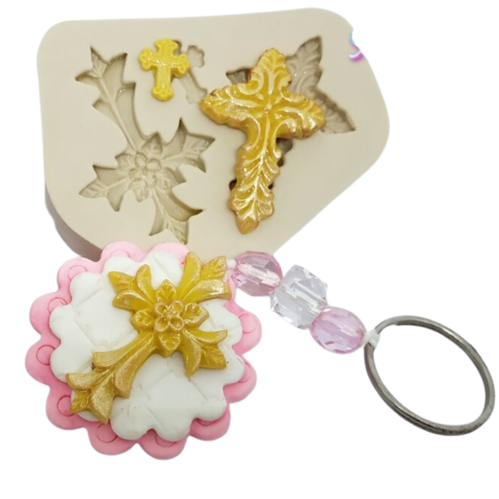 Molde de Silicone Trio de Crucifixo