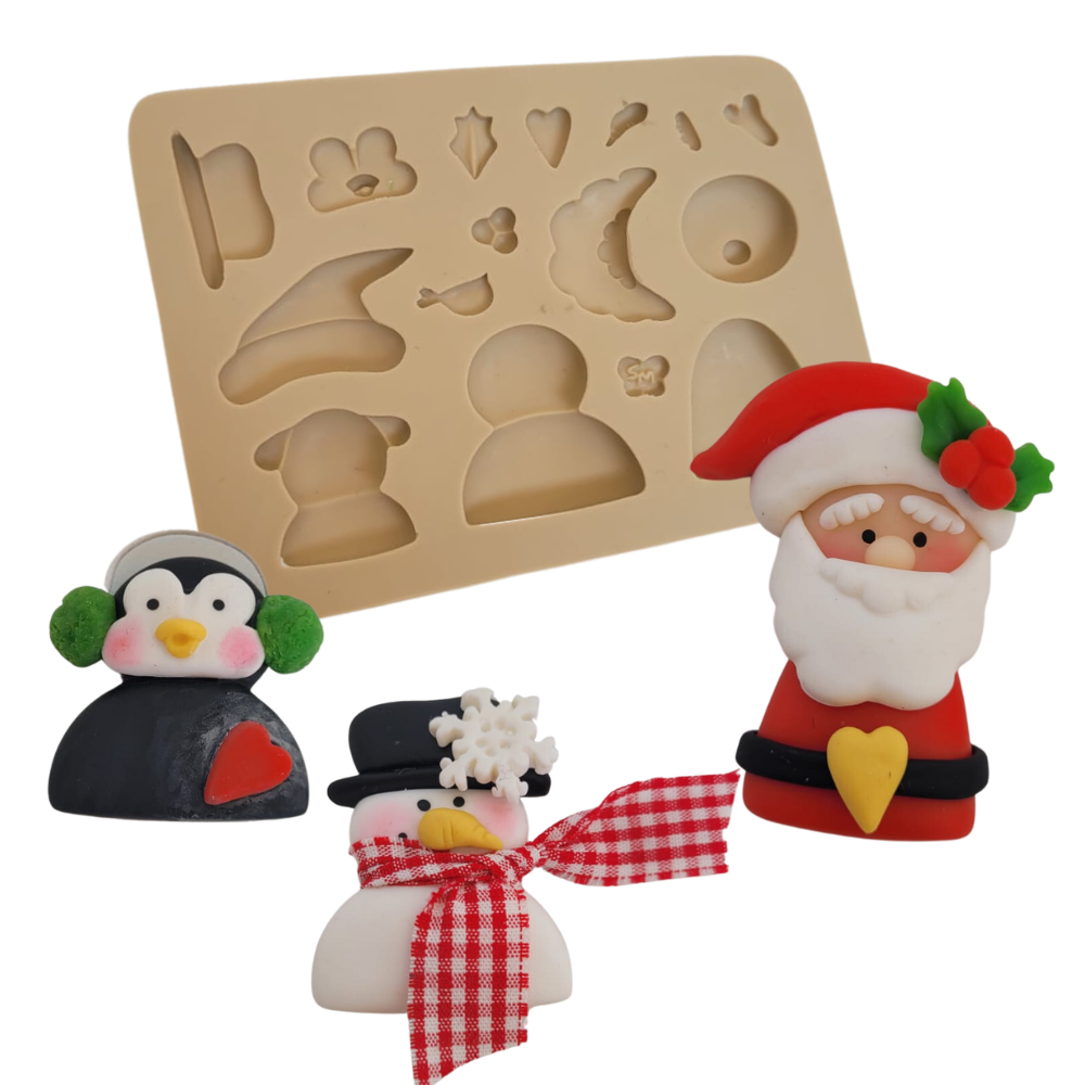 Molde de Silicone Trio Natalino - Cod 1364