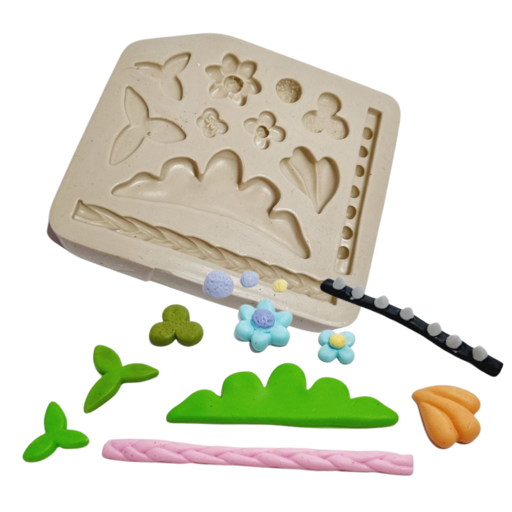Molde de Silicone Trolls Paixão Acessórios Floral - Cód 1316