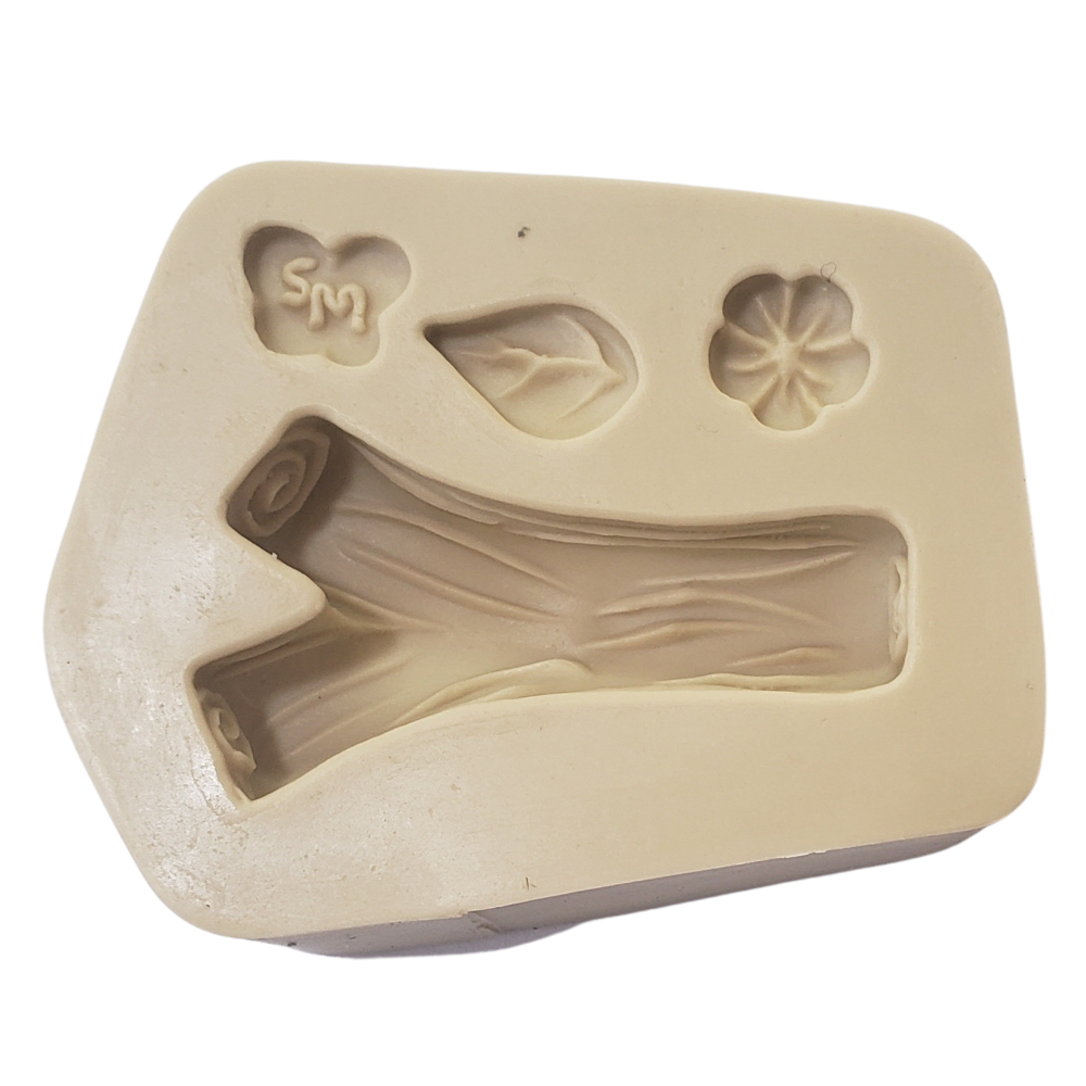 Molde de Silicone Tronco com Flores - Cód  029