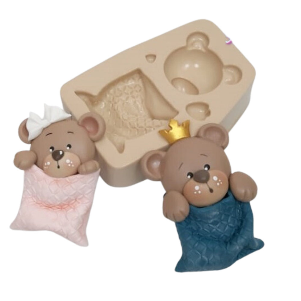 Molde de Silicone Urso no Saco M - Cód 626
