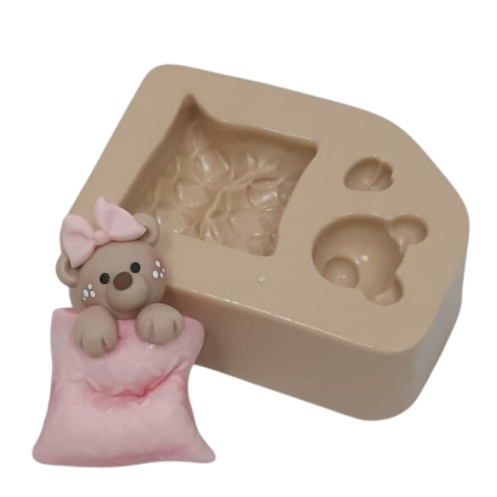 Molde de Silicone Urso no Saco P - Cód 625