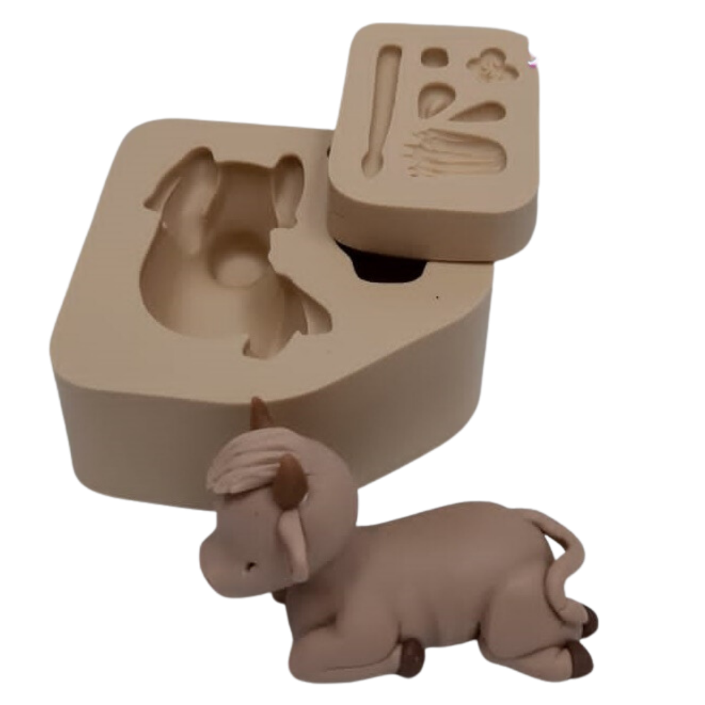 Molde de Silicone Vaquinha 3D - Cód 935