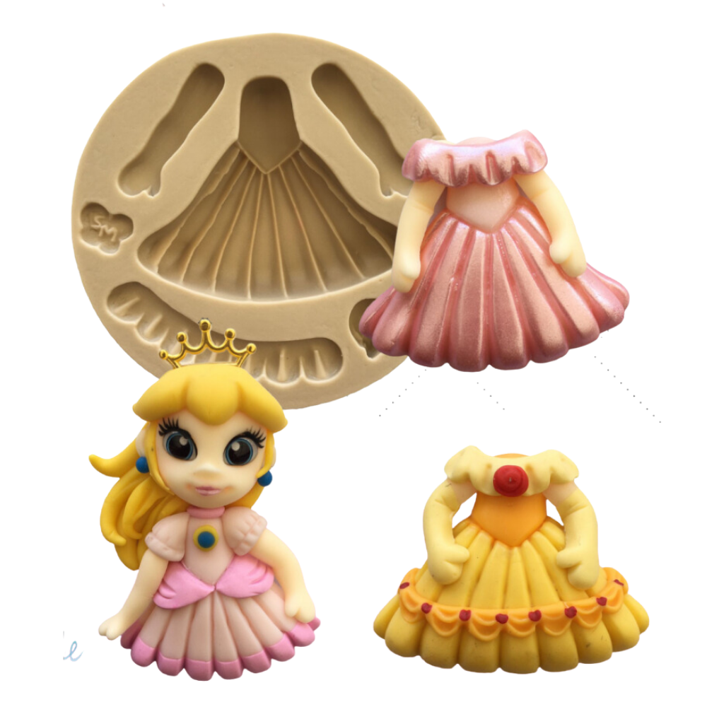 Molde de Silicone Vestidinho de Princesa - Cód 1240