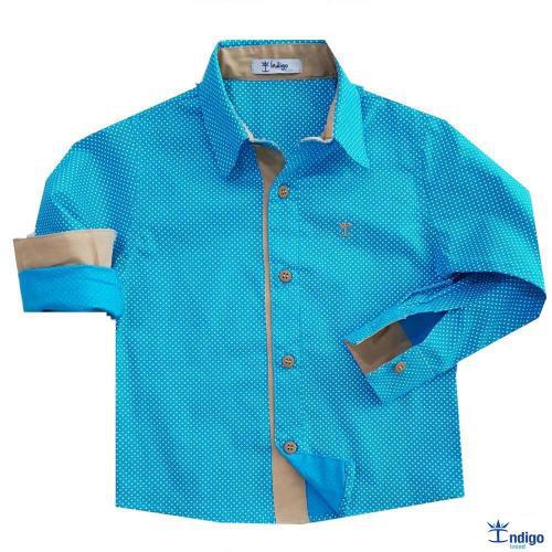 camisa social azul infantil