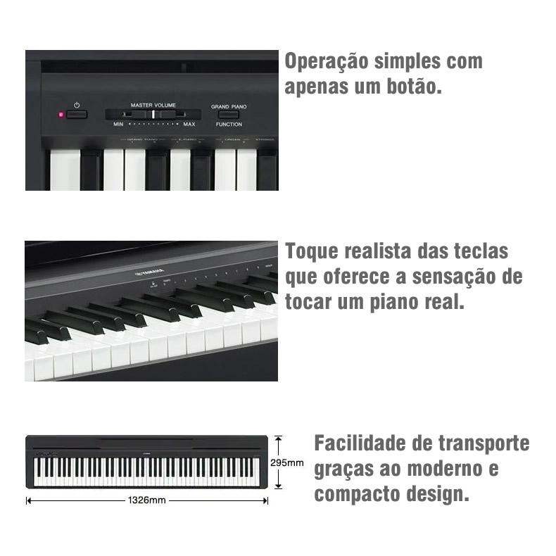 YAMAHA Piano digital (P-45B) : : Instrumentos Musicais