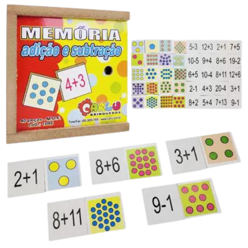 Jogo da Memoria de Numeros e Quantidades (40 pecas) - JottPlay - Compre  brinquedos educativos online