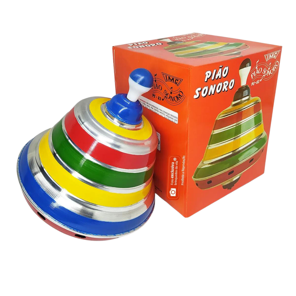 Pião Sonoro G Brinquedo Tradicional Brinquedos Bambalalão Brinquedos  Educativos