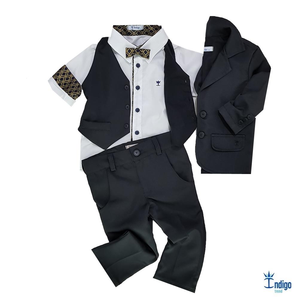 camisa social preta infantil