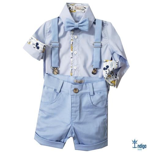 camisa social azul infantil