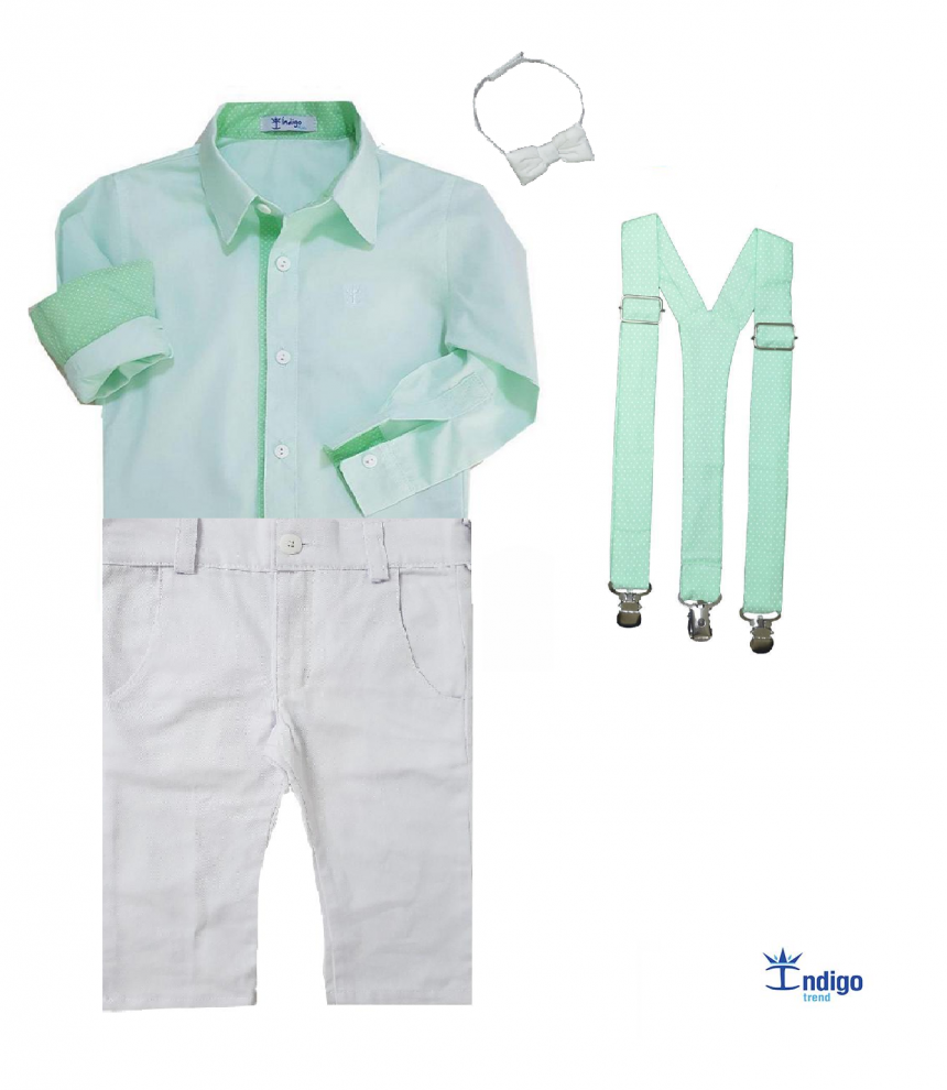 camisa social verde bebe