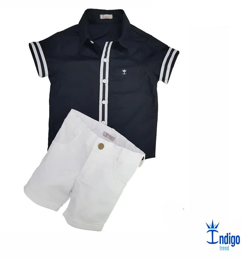 camisa social preta infantil